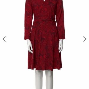 Elegant Red Floral Dress